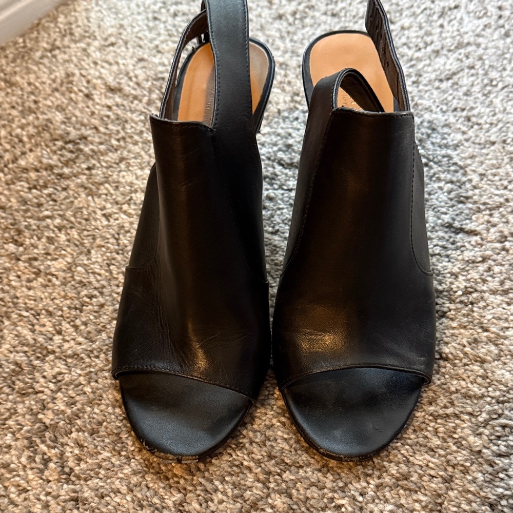 Aldo Black Women's Peep-Toe Mules